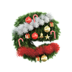 3d rendering of christmas tree alphabet