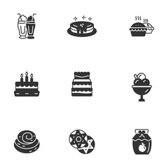 dessert icons set . dessert pack symbol vector elements for infographic web
