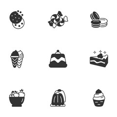 dessert icons set . dessert pack symbol vector elements for infographic web