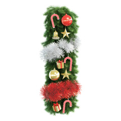 3d rendering of christmas tree alphabet