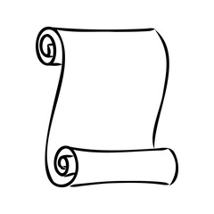 Vector hand drawn illustration of old scrolls in vintage engraved style. isolated on white background.