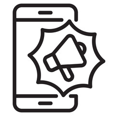 Mobile marketing , Digital Marketing outline icon.
