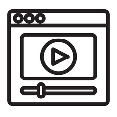 Online video , Digital Marketing outline icon.