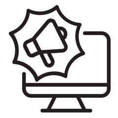 Digital Marketing outline icon.