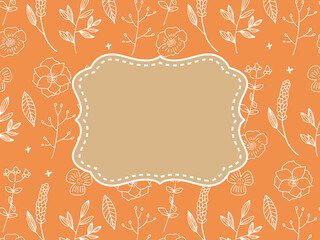 オレンジと白のお花のフレーム