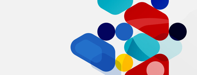 Abstract round geometric shapes and circles background. Trendy techno business template for wallpaper, banner, background or landing