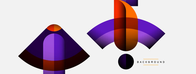 Geometric abstract background. Round shapes, circles, lines composition for wallpaper banner background or landing page