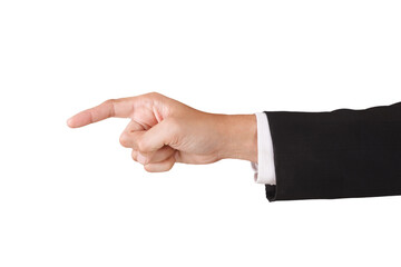 Obraz premium Close up of Asian Male Hand on white Background in studio Taking With Studio Light. Begging Action.