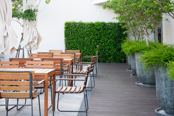 outdoor chair and table in cafe restaurant