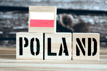 Flagge von Polen und Wort Poland