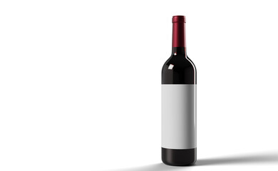 Wine bottle mockup template 3d render.