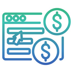 Pay per click , Digital Marketing gradient icon.
