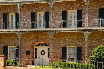 Fototapeta na wymiar Historical Facade in the Town Natchez, Mississippi
