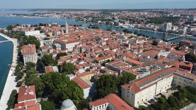 Beautiful view of Zara in Croatia by drone 4k