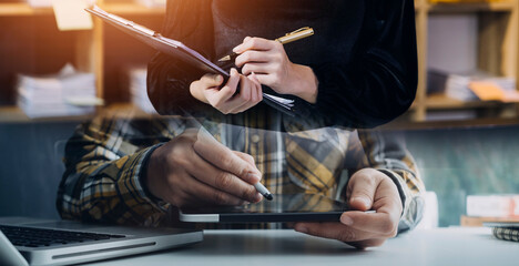 Business Consulting meeting working and brainstorming new business project finance investment concept