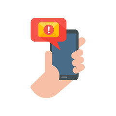 Yellow envelope. The concept of communication and email notification via online channels.