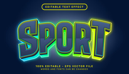 sport light color 3d text effect and editable text effect