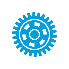 Gear wheel icon. Machine gear for setting Ideas to drive business forward through innovation.