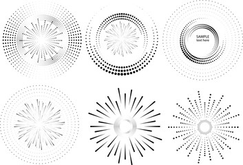 Halftone dots in circle form. round logo . vector dotted frame . design element