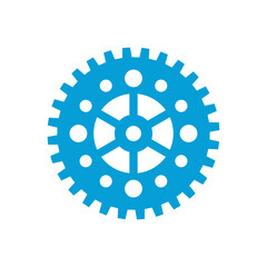 Gear wheel icon. Machine gear for setting Ideas to drive business forward through innovation.