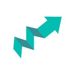 Business arrow. Green arrow pointing up. business financial growth graph concept