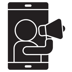 Influencer , Digital Marketing solid icon.