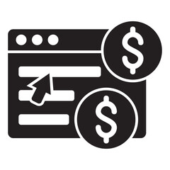 Pay per click , Digital Marketing solid icon.