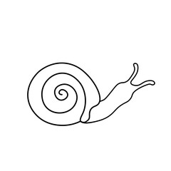 Hand drawn vector illustration snail outline icon.