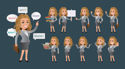 Business people in different gestures