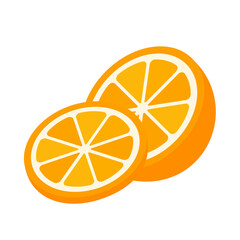 Sweet orange fruit. High vitamin C oranges are sliced ​​for refreshing orange juice in the summer.