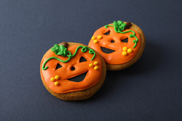 Concept of Halloween sweets, funny sweets, close up