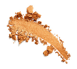 Golden eye shadow isolated on white background