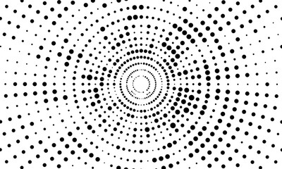Abstract monochrome halftone pattern. Futuristic panel. Grunge dotted backdrop with circles, dots, point.