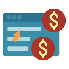 Pay per click , Digital Marketing flat icon.