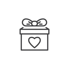 Valentine day surprise line icon