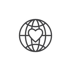 World heart day line icon