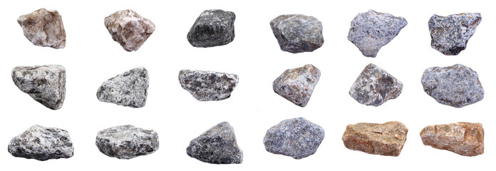 Group of Stones collection isolated on white background.  Graphic Resources