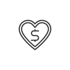 Obraz premium Love money line icon