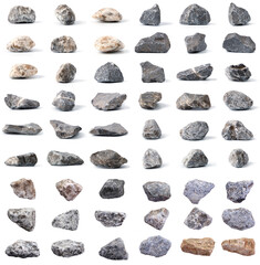 Group of Stones collection with soft shadow on white background.