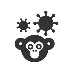 Cartoon Monkey pox glyph vector icon