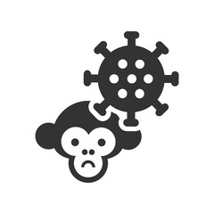 Obraz premium Cartoon Monkey pox glyph vector icon
