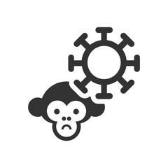 Fototapeta premium Cartoon Monkey pox glyph vector icon