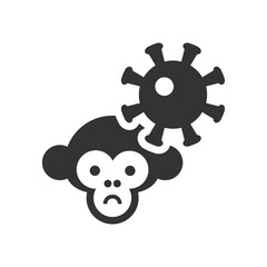 Cartoon Monkey pox glyph vector icon