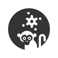 Cartoon Monkey pox vector icon