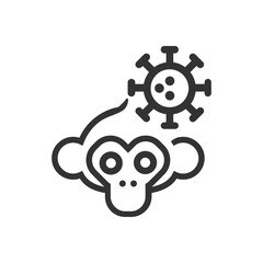 Cartoon Monkey pox vector icon