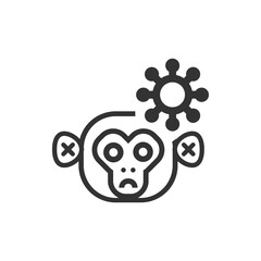Cartoon Monkey pox vector icon