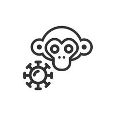 Monkey pox cartoon line icon