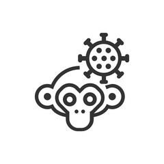 Cartoon Monkey pox vector icon