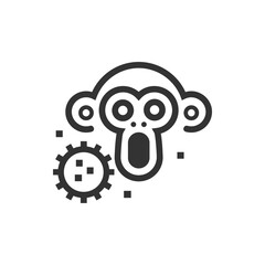 Monkey pox cartoon line icon