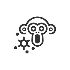 Monkey pox cartoon line icon